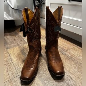 Women's Brown Leather Heeled Boots